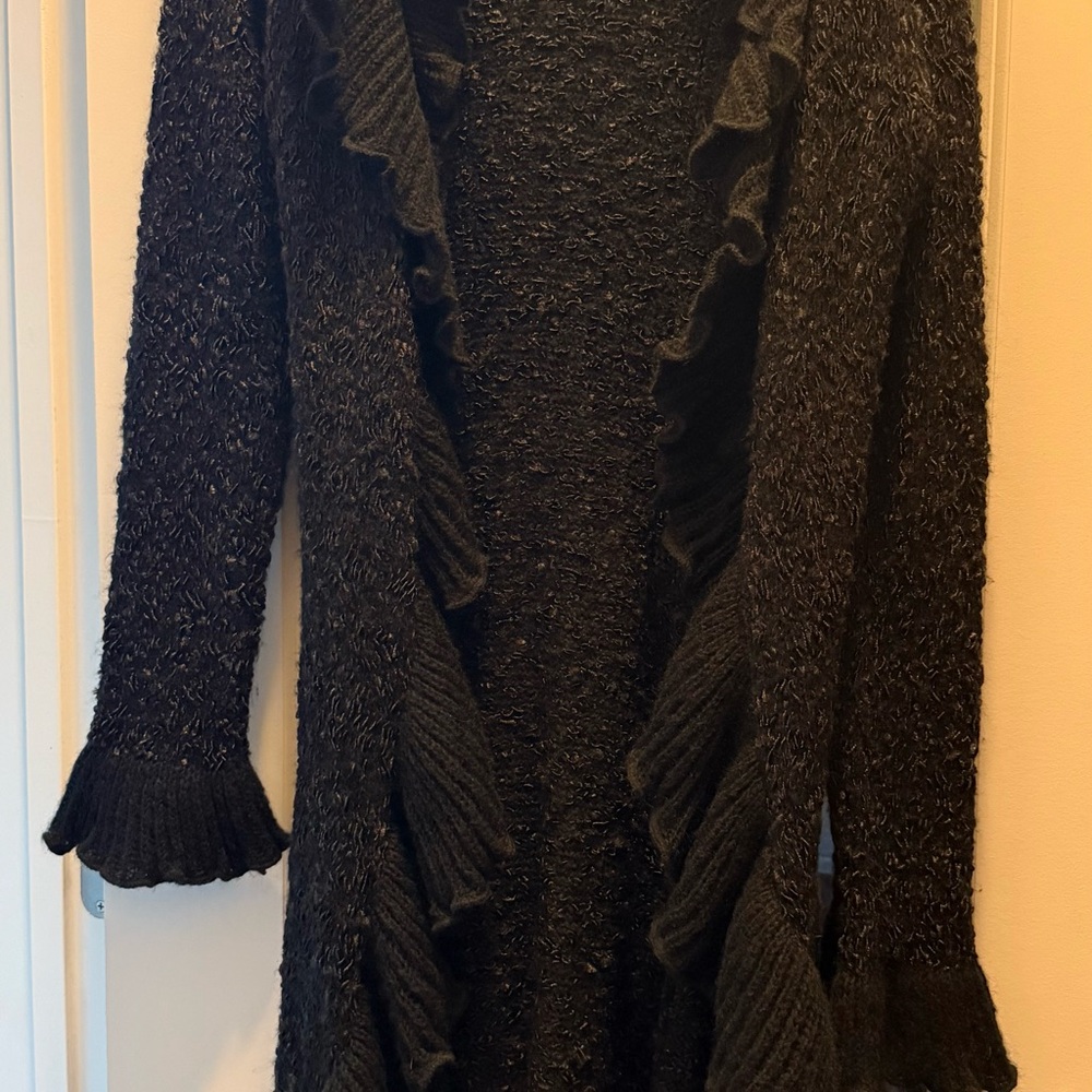 Lapis Black Textured Cardigan